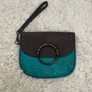 Tony Lama leather wristlet/clutch